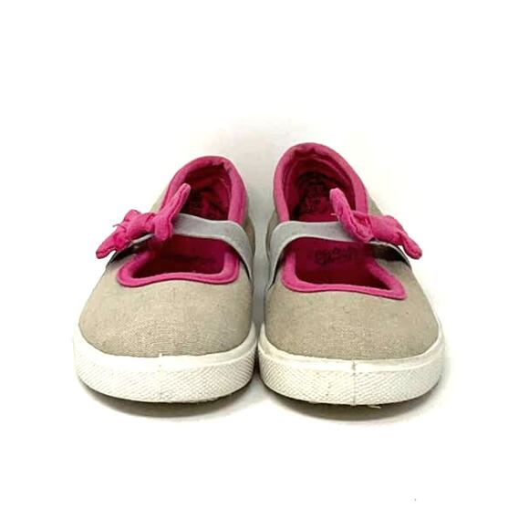 Faded Glory Girls Tan Pink Canvas Slip On Shoes Size 7 - Picture 2 of 12
